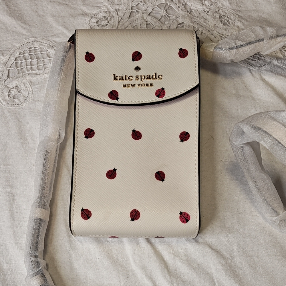 Kate Spade White/Red Ladybug Crossbody Bag - Great Gift!